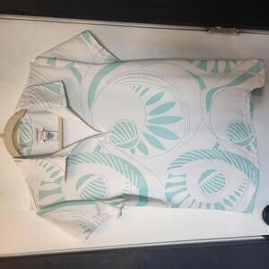 IZOD Ladies Cool FXG Short Sleeve Polo- Mint Green Pattern- Size Medium